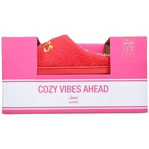 Brand New Jenni Cozy Vibes Ahead Plush Slip on Slippers Pink Small Women's 5-6
